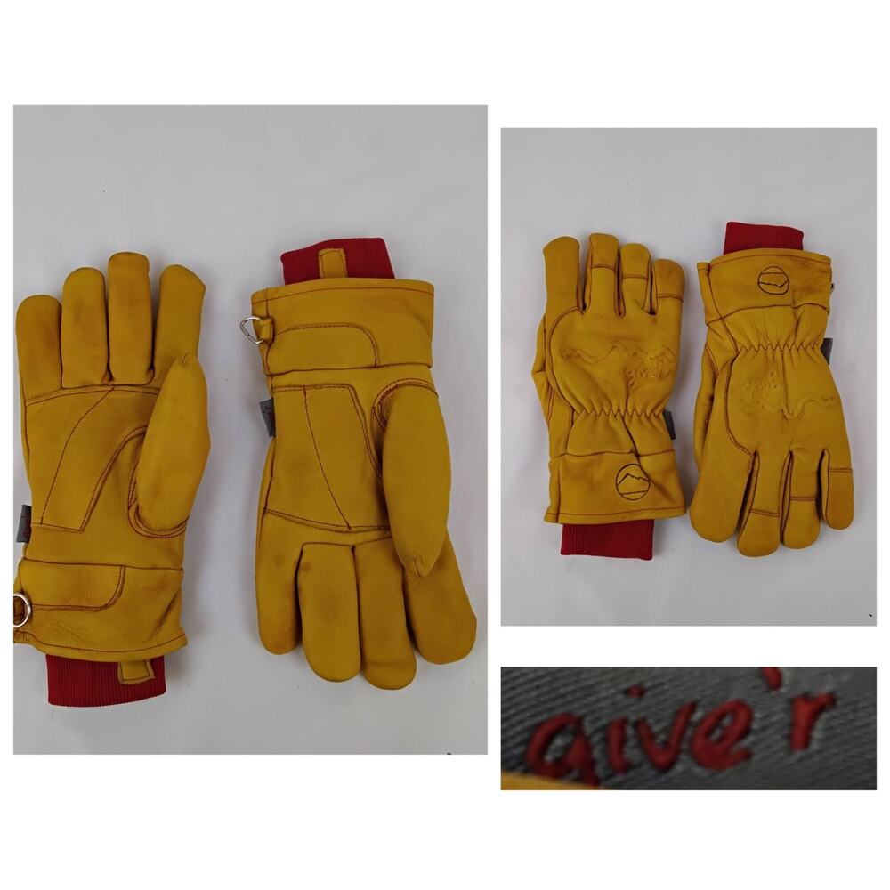 Give'r 4 Season Leather Work Gloves Size M Insulated Waxed Coating #J5656